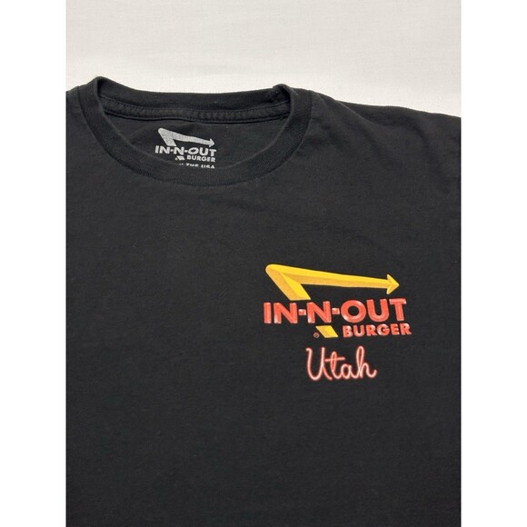 In-n-Out Burger UTAH Black T-shirt Adult Small Silkscreened Back Sunset USA Made - Picture 3 of 7